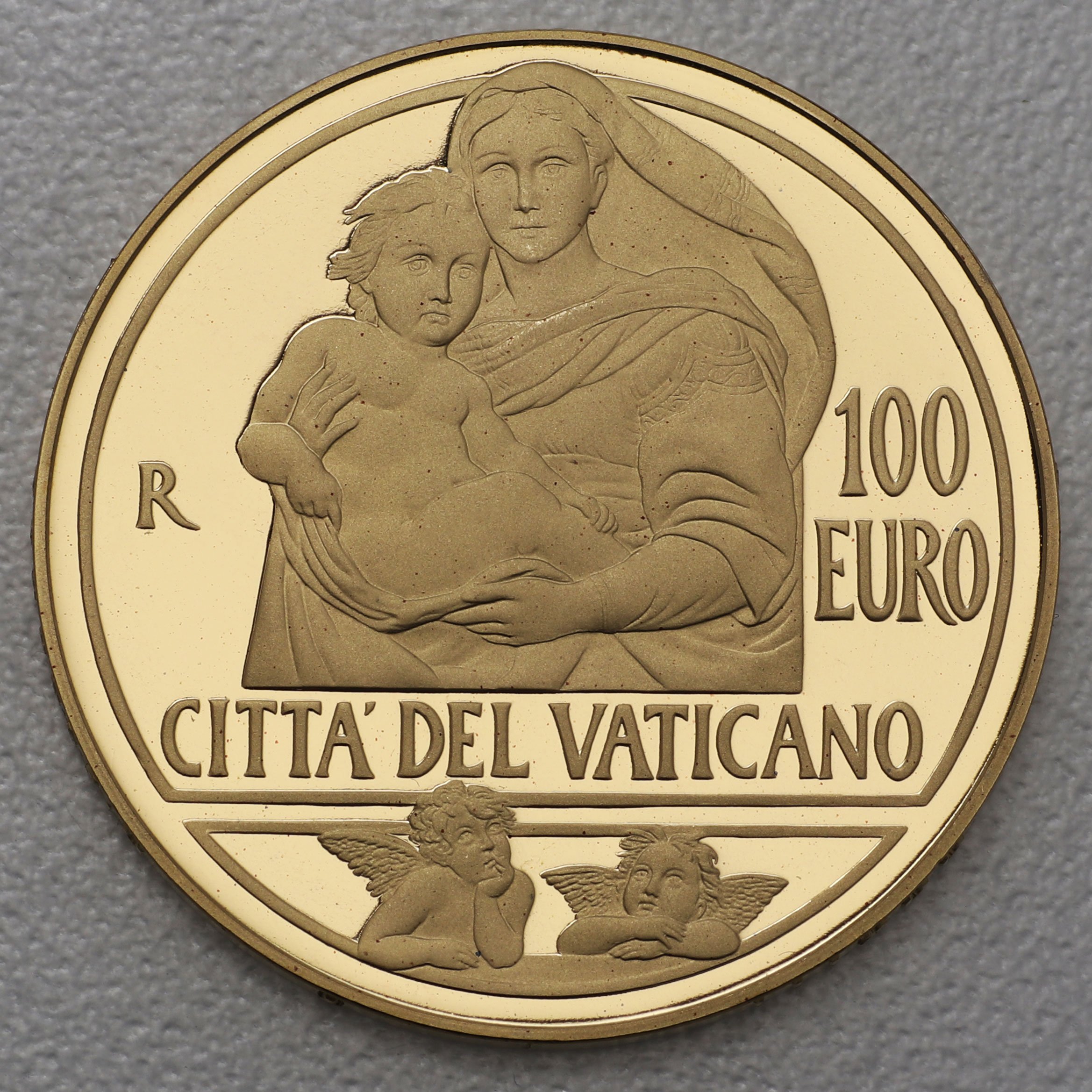 Goldmünze "100 Euro - 2013" Sixtinische Madonna (Vatikanstadt) - Hauptansicht