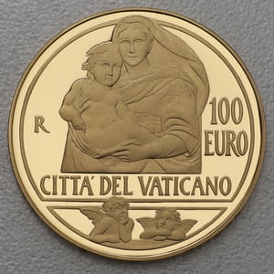 Goldmünze "100 Euro - 2013" Sixtinische Madonna (Vatikanstadt) - Miniaturansicht 1
