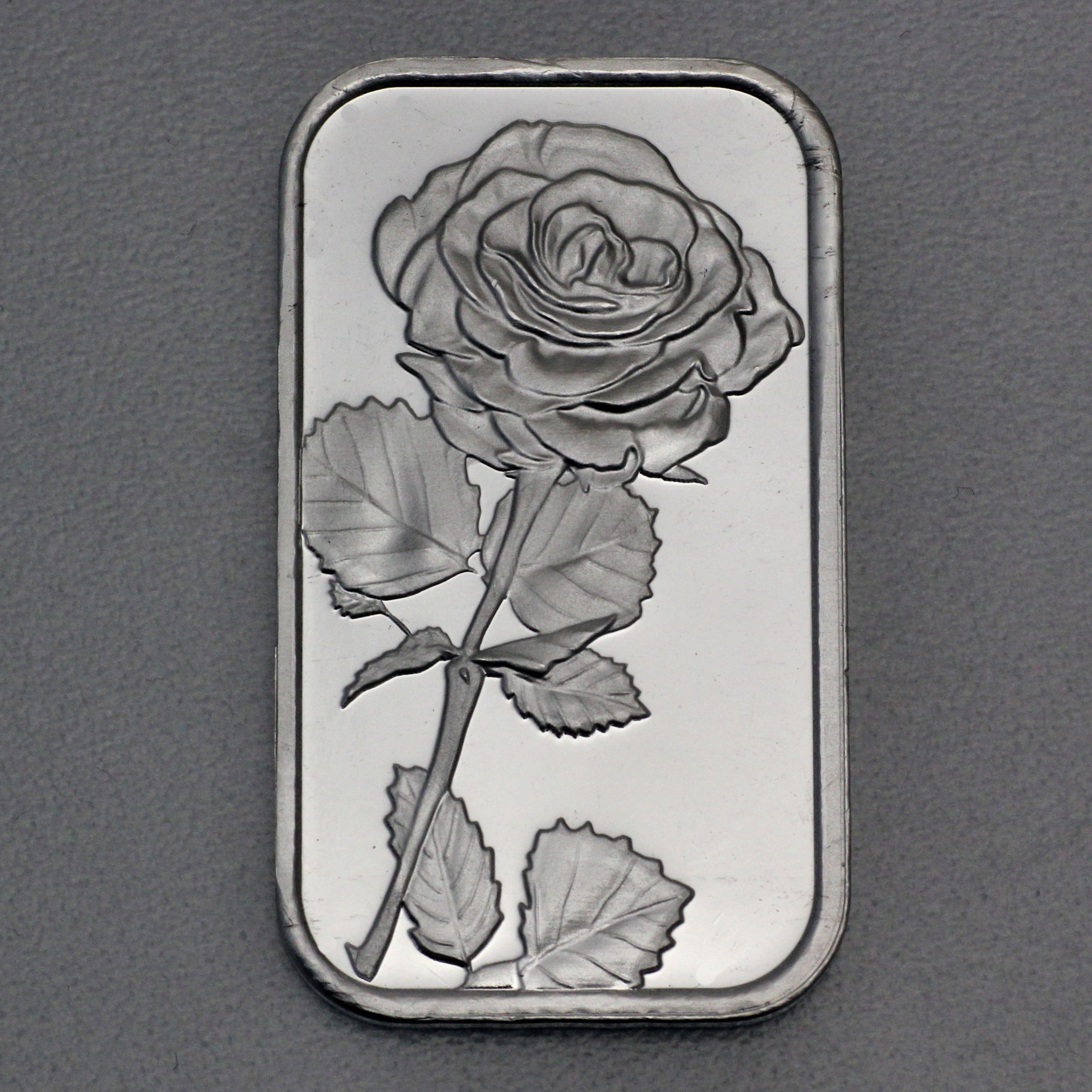 Silber 3-D Barren "Gravur-Rose" 1oz, gegossen - Detailansicht 1