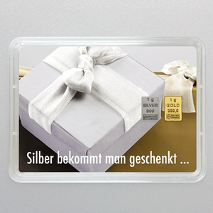 Goldbarren 1g "Silber bekommt man gesch." (Flip) - Hauptansicht