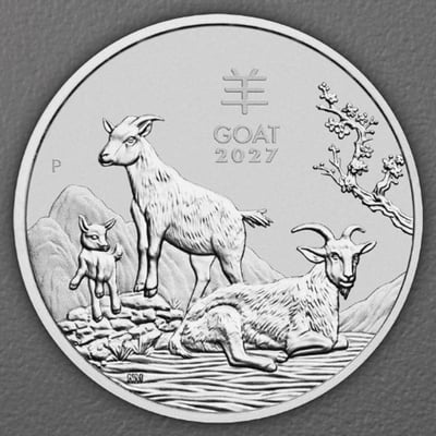 Silbermünze 1kg "Ziege" 2027 Lunar III – Year of the Goat (Australien) - Hauptansicht