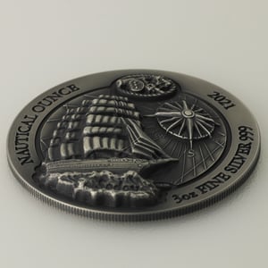 Silbermünze 3oz "Sedov" 2021 (HR/AF) Nautical Ounce diff. (Ruanda) - Miniaturansicht 3
