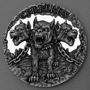 Silbermünze 2oz "Cerberus" 2021 (UHR/AF/koloriert) Mythical Creatures 19% (Kamerun) - Hauptansicht