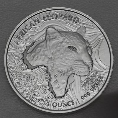 Silbermünze 1oz "African Leopard" 2019 (Ghana) - Miniaturansicht 1
