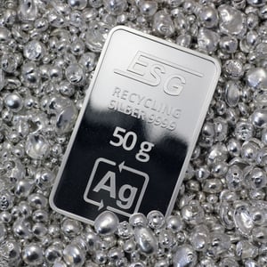 Silberbarren 50g ESG geprägt gravierbar Recyclingsilber - Miniaturansicht 4