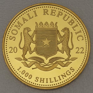 Goldmünze 1oz "Elefant" 2022 Privy Mark – African Wildlife (Somalia) - Miniaturansicht 2