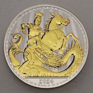 Silbermünze 1oz "St. Georg and the Dragon" 2024 vergoldet (Großbritannien) - Hauptansicht