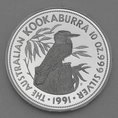 Silbermünze 10oz "Kookaburra" 1991 (PP) (Australien) - Miniaturansicht 1