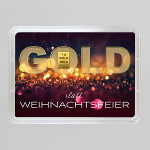 Goldbarren 1g "Gold statt Weihnachtsfeier" (Motivbox) - Miniaturansicht 1