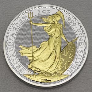 Silbermünze 1oz "Britannia" 2023 (vergoldet) (Großbritannien) - Hauptansicht