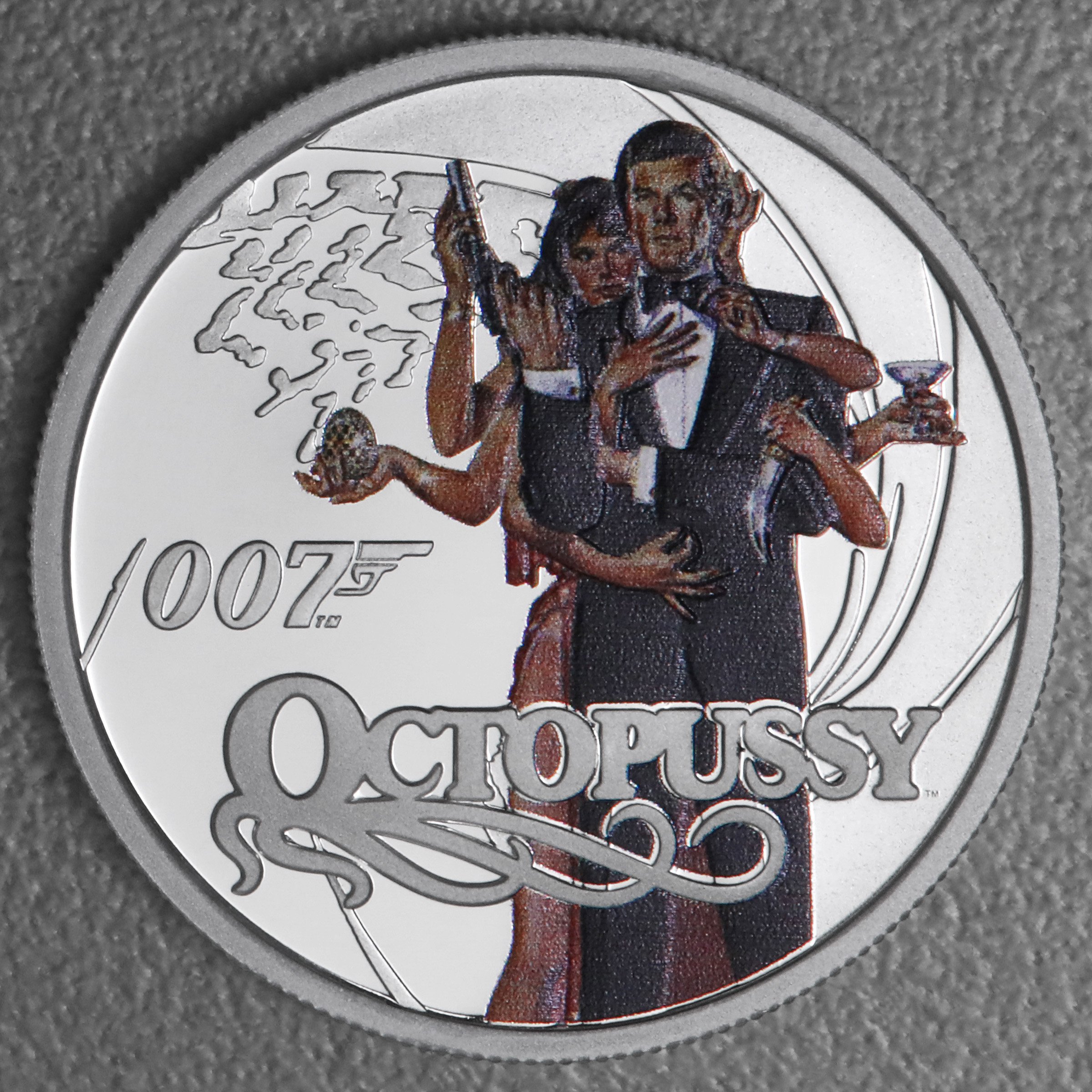 Silbermünzen 1oz +7 x 1/2oz "Roger Moore" 2024 (PP/kol./verg.) Set – 8-teilig James Bond (Tuvalu) - Detailansicht 7
