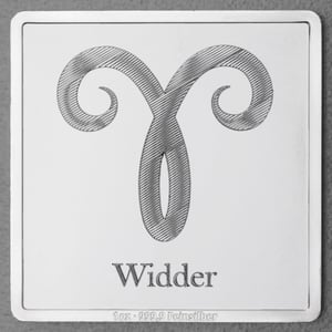 Silberbarren 1oz "Sternzeichen Widder" Gravurbarren quadratisch - Miniaturansicht 1