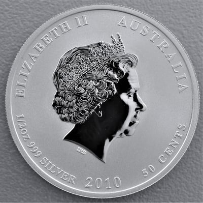 Silbermünze 1/2oz "Tiger" 2010 Lunar II – Year of the Tiger (Australien) - Miniaturansicht 2