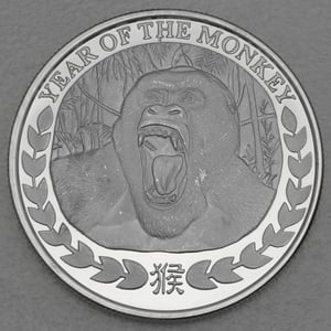 Silbermünze 1oz "Affe" 2016 Somaliland Lunar – Year of the Monkey (Somalia) - Miniaturansicht 1