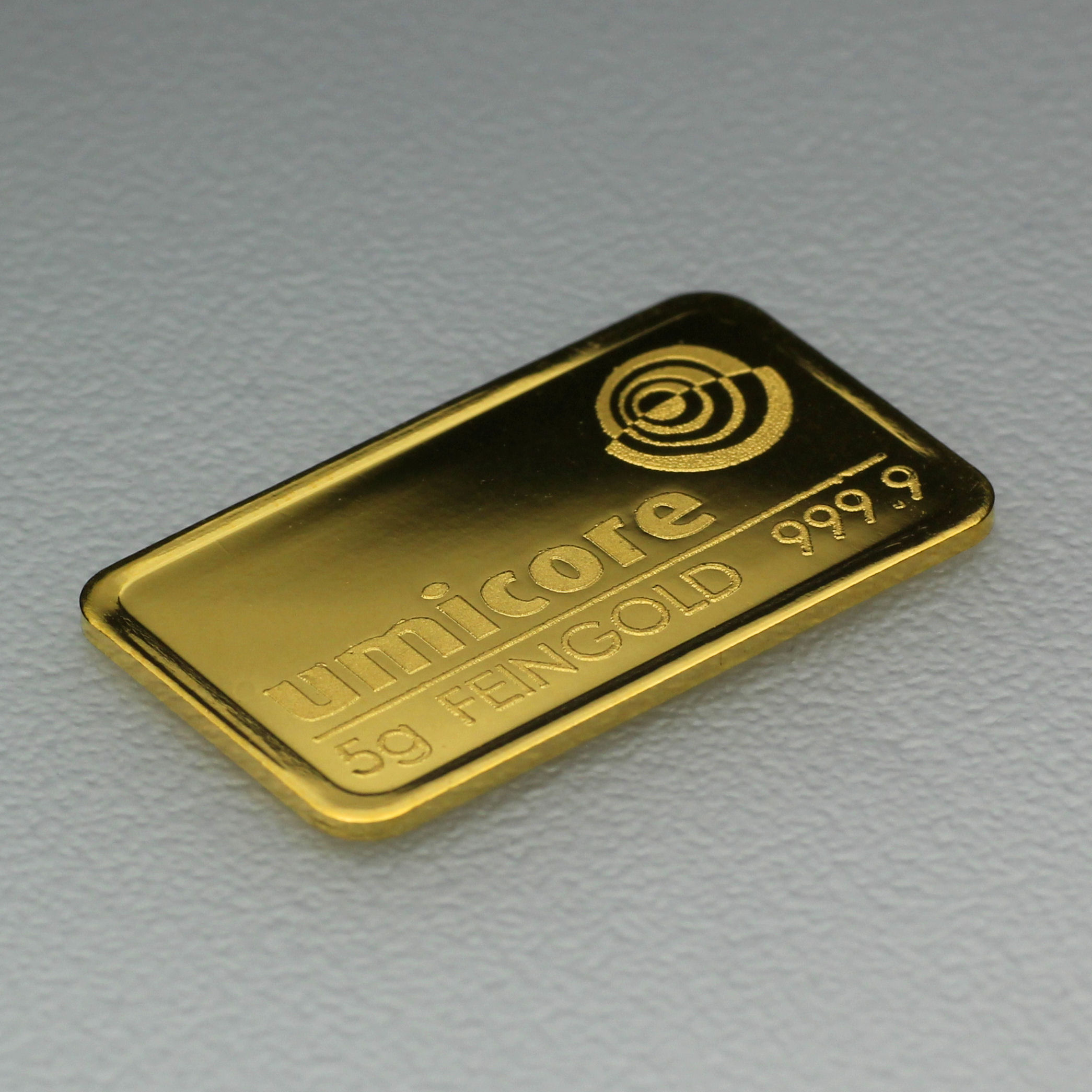 Goldbarren 5g UMICORE geprägt - Detailansicht 1