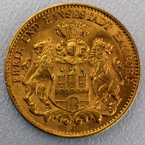 Goldmünze 10 Mark (Hamburg) - Hauptansicht