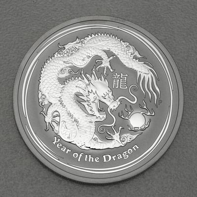 Silbermünze 2oz "Drache" 2012 Lunar II – Year of the Dragon (Australien) - Hauptansicht