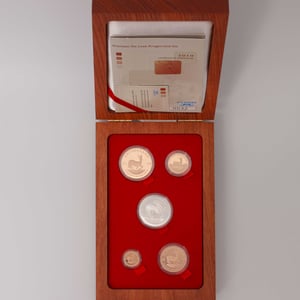 Goldmünzen 4 x "Krügerrand" 2010 (PP) Premium de Luxe Set – 5-teilig (Südafrika) - Miniaturansicht 2