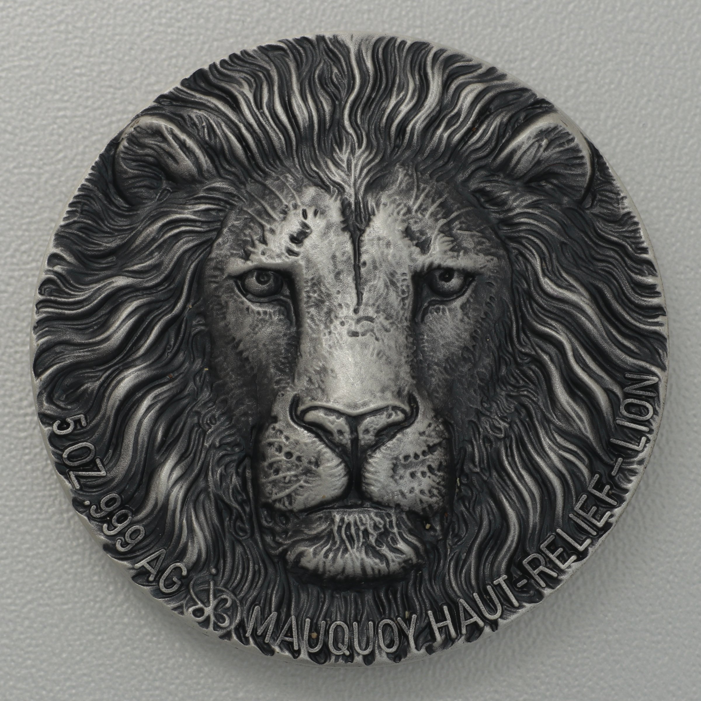 Silbermünze 5oz "Löwe" 2016 (AF/HR) Mauquoy Haut Relief (Elfenbeinküste) - Hauptansicht