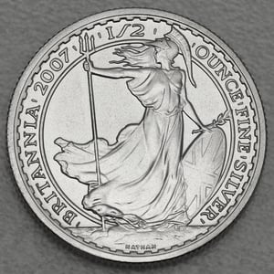 Silbermünzen 6 x 1/2oz "Britannia" 2007 (Satin PP) 20th Anniversary Set – 6-teilig (Großbritannien) - Miniaturansicht 2
