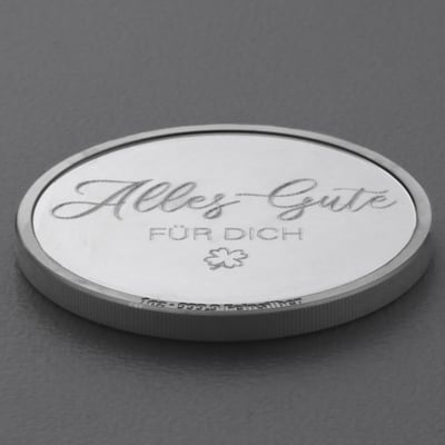 Silbermedaille 1oz "Alles Gute" Gravurmedaille - Miniaturansicht 3