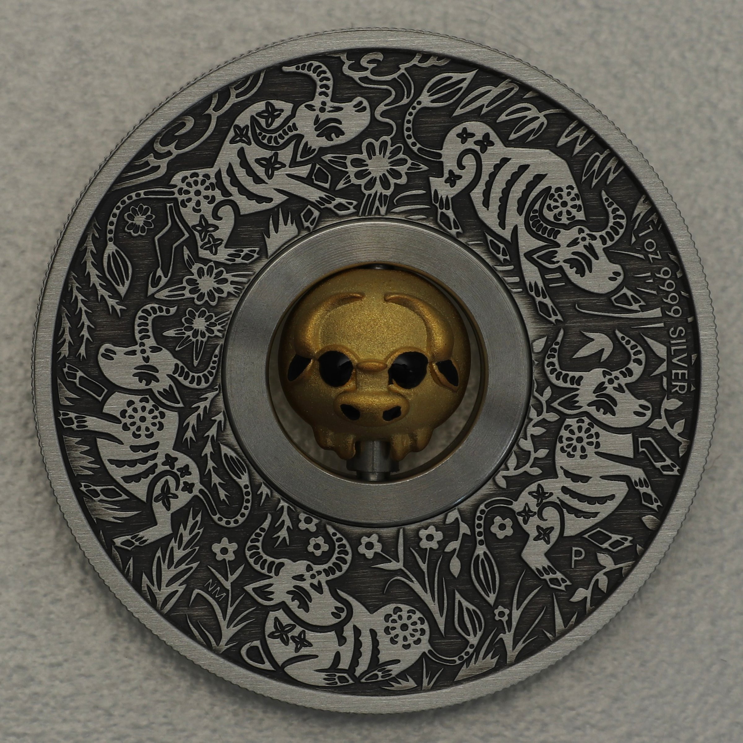 Silbermünze 1oz "Ochse" 2021 (AF) Rotating Charm – Year of the Ox (Tuvalu) - Hauptansicht