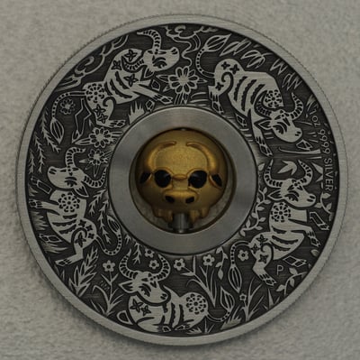 Silbermünze 1oz "Ochse" 2021 (AF) Rotating Charm – Year of the Ox (Tuvalu) - Miniaturansicht 1