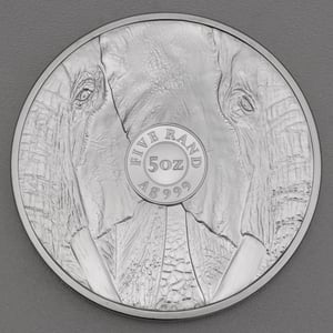 Silbermünze 5oz "Elefant" 2021 Big Five II (Südafrika) - Miniaturansicht 2
