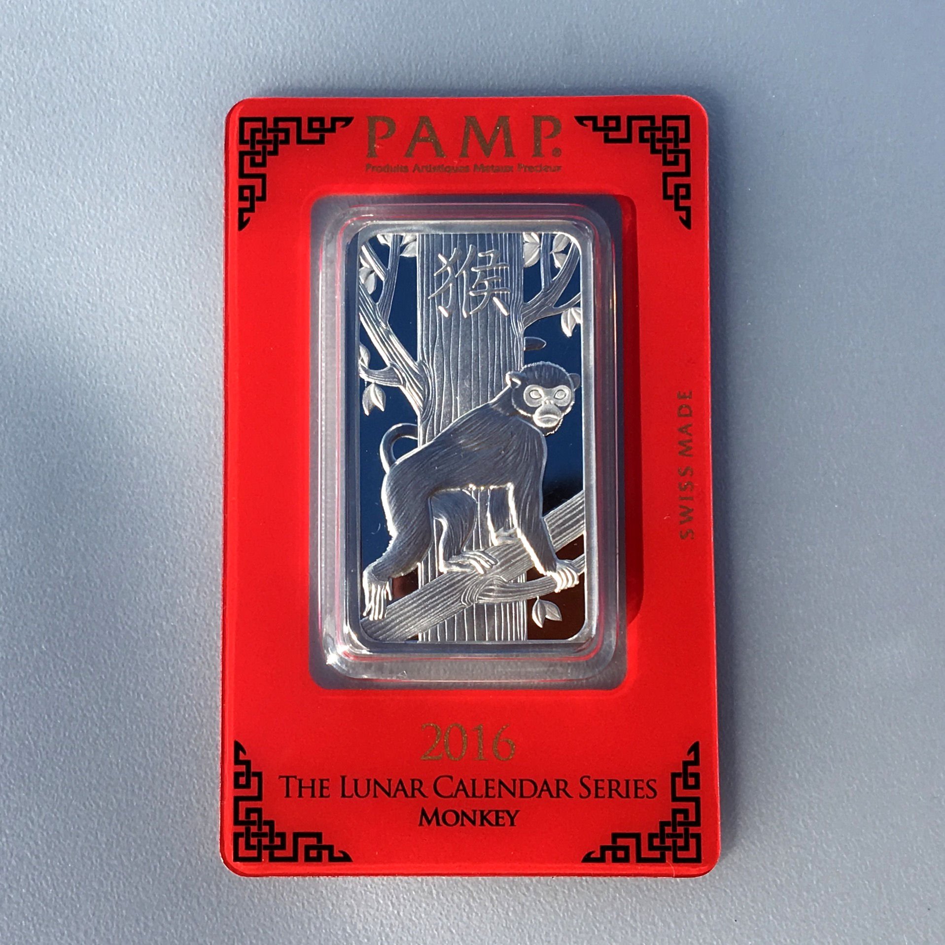 Silberbarren 1oz "Affe 2016" Lunar PAMP - Hauptansicht
