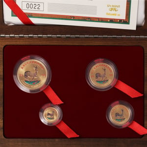 Goldmünzen 4 x "Krügerrand" 2000 (koloriert) (PP) Premium Set – 4-teilig (Südafrika) - Miniaturansicht 3