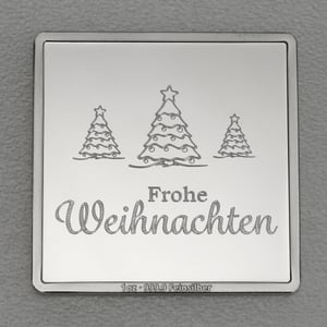 Silberbarren 1oz "Frohe Weihnachten" Gravurbarren quadratisch - Hauptansicht
