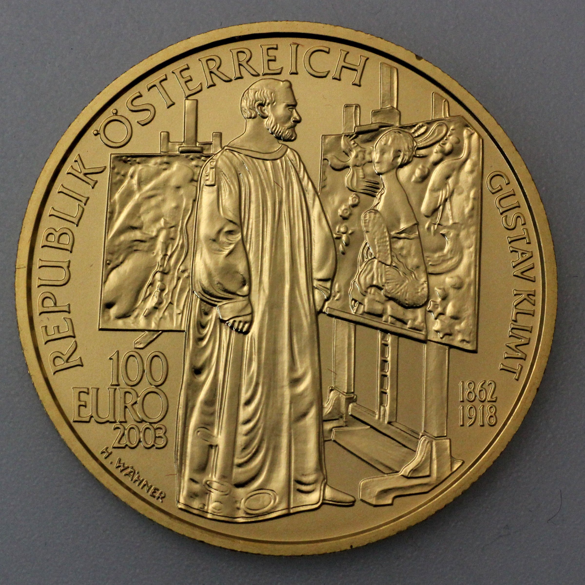 Goldmünze 100 Euro "Malerei" 2003 Kunstschätze Österreichs (Österreich) - Detailansicht 1