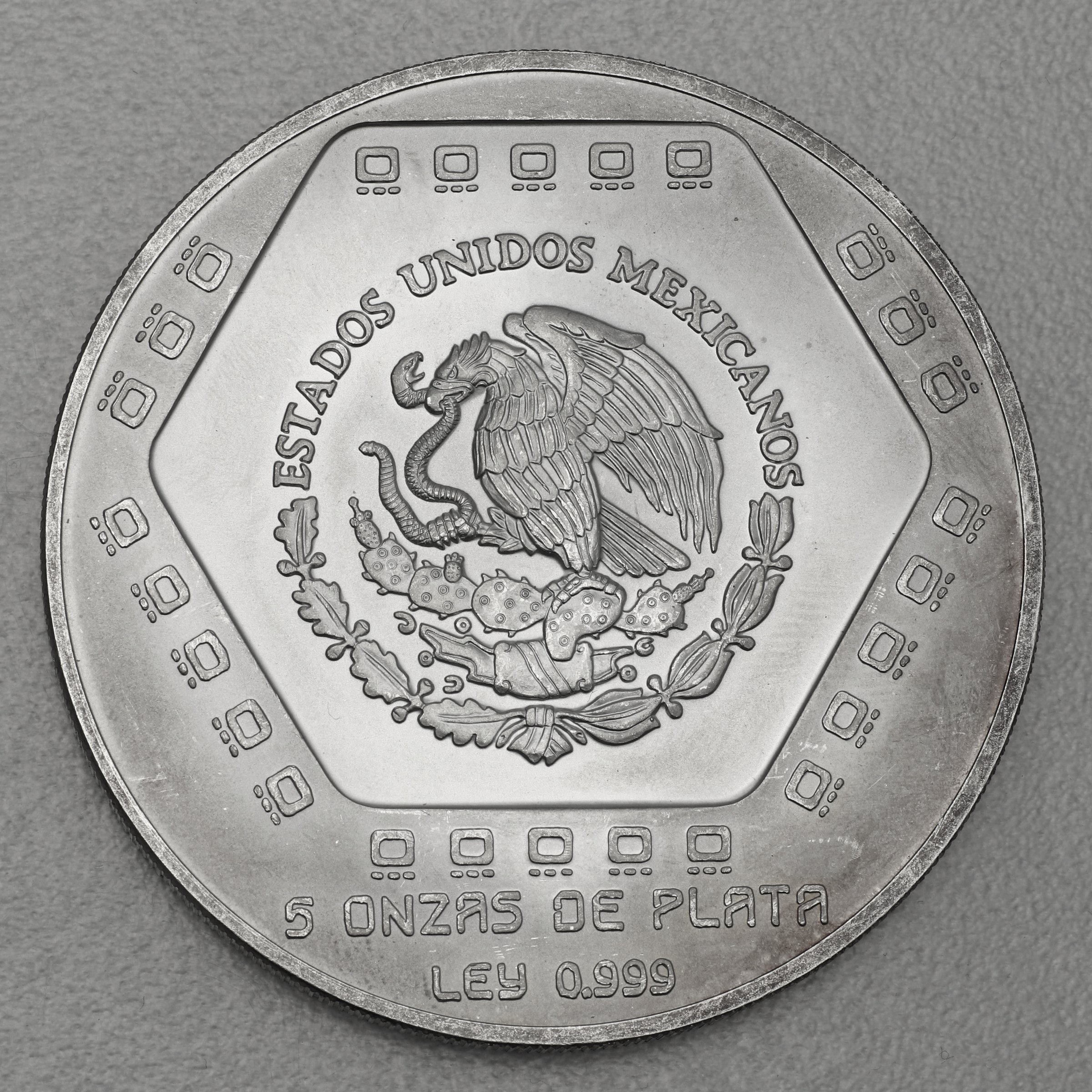 Silbermünze 5oz "Pyramide Castillo" 1994 Präkolumbische Kulturen – Maya (Mexiko) - Detailansicht 1