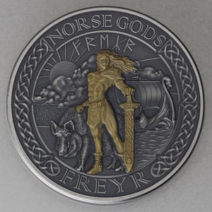 Silbermünze 2oz "Freyr" 2023 (HR/AF/vergoldet) Norse Gods (Cook Islands) - Hauptansicht
