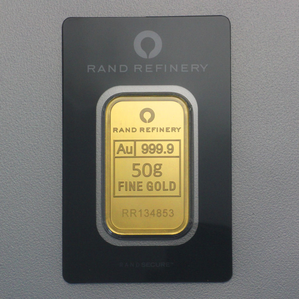 Goldbarren 50g Rand Refinery "Elefanten-Motiv" - Hauptansicht