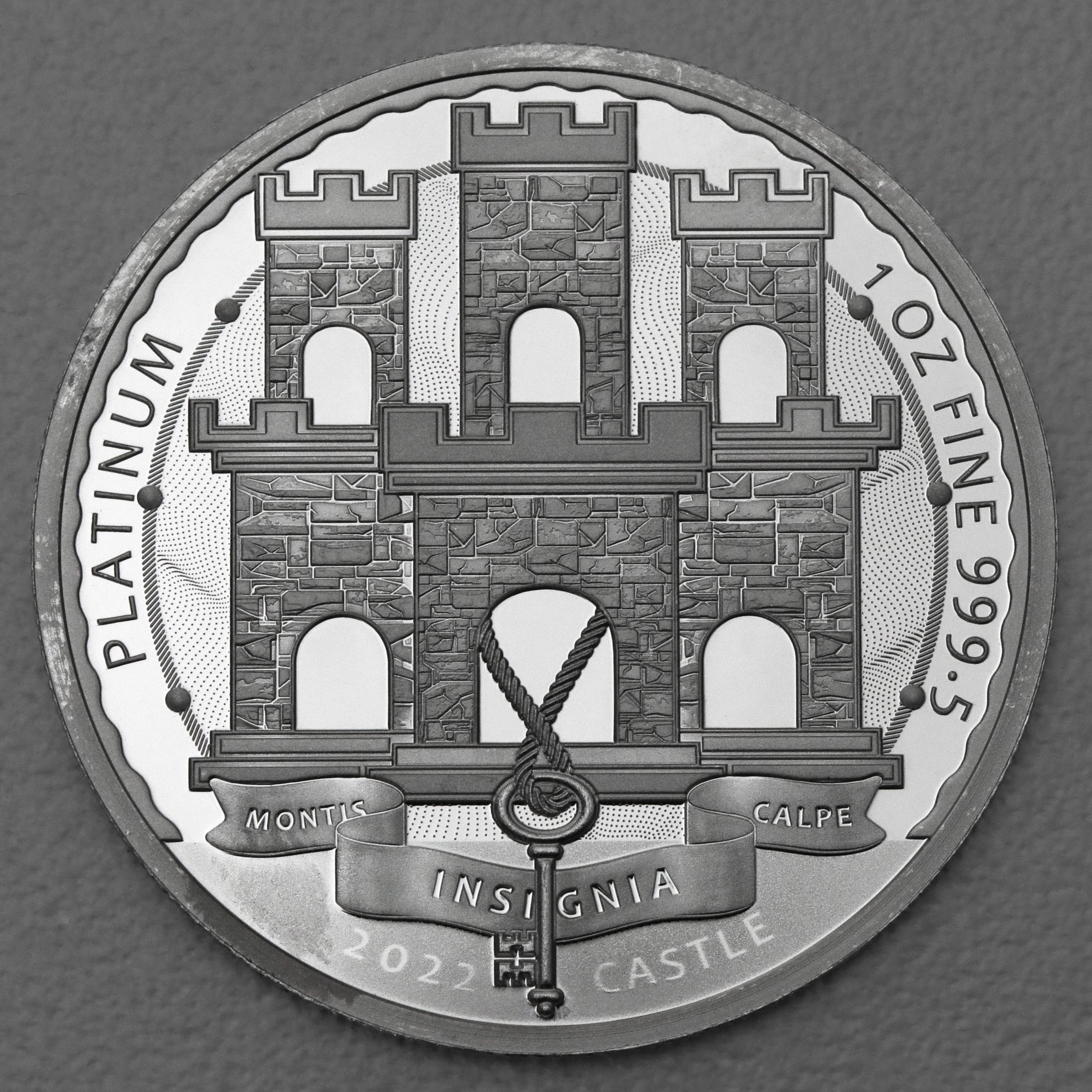 Platinmünze 1oz "Schloss Montis Calpe 2022" (Gibraltar) - Hauptansicht