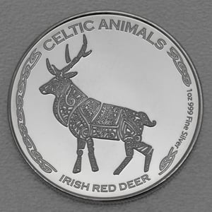 Silbermünze 1oz "Irish Red Deer" 2019 Celtic Animals (Tschad) - Miniaturansicht 1