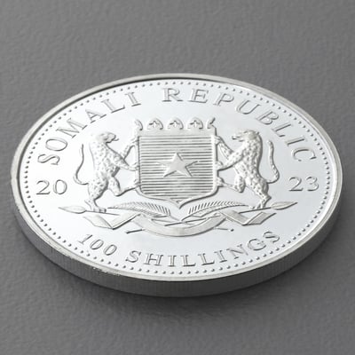 Silbermünze 1oz "Elefant" 2023 African Wildlife 19% (Somalia) - Miniaturansicht 4