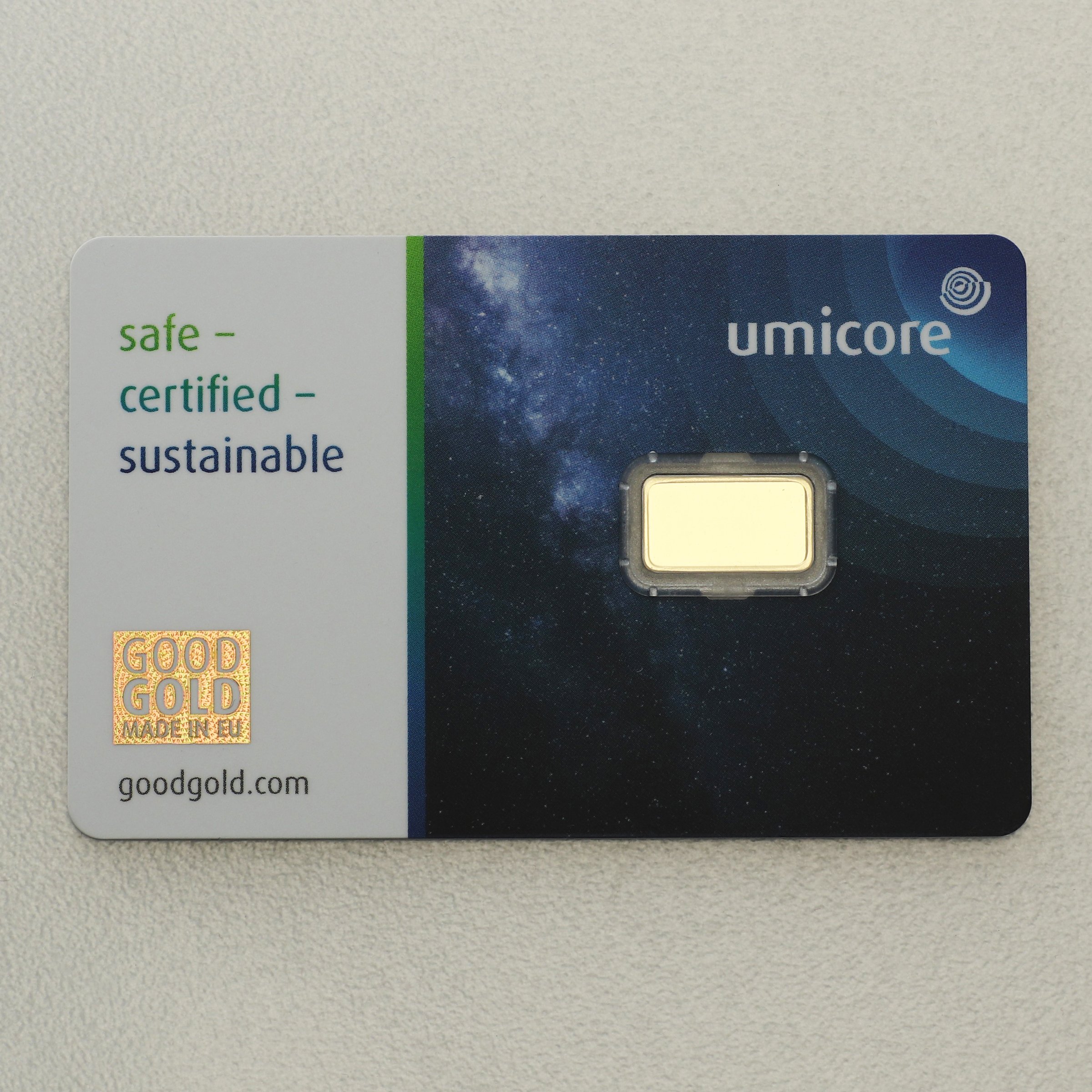 Goldbarren 1g UMICORE (Geschenk-Blister) - Detailansicht 1