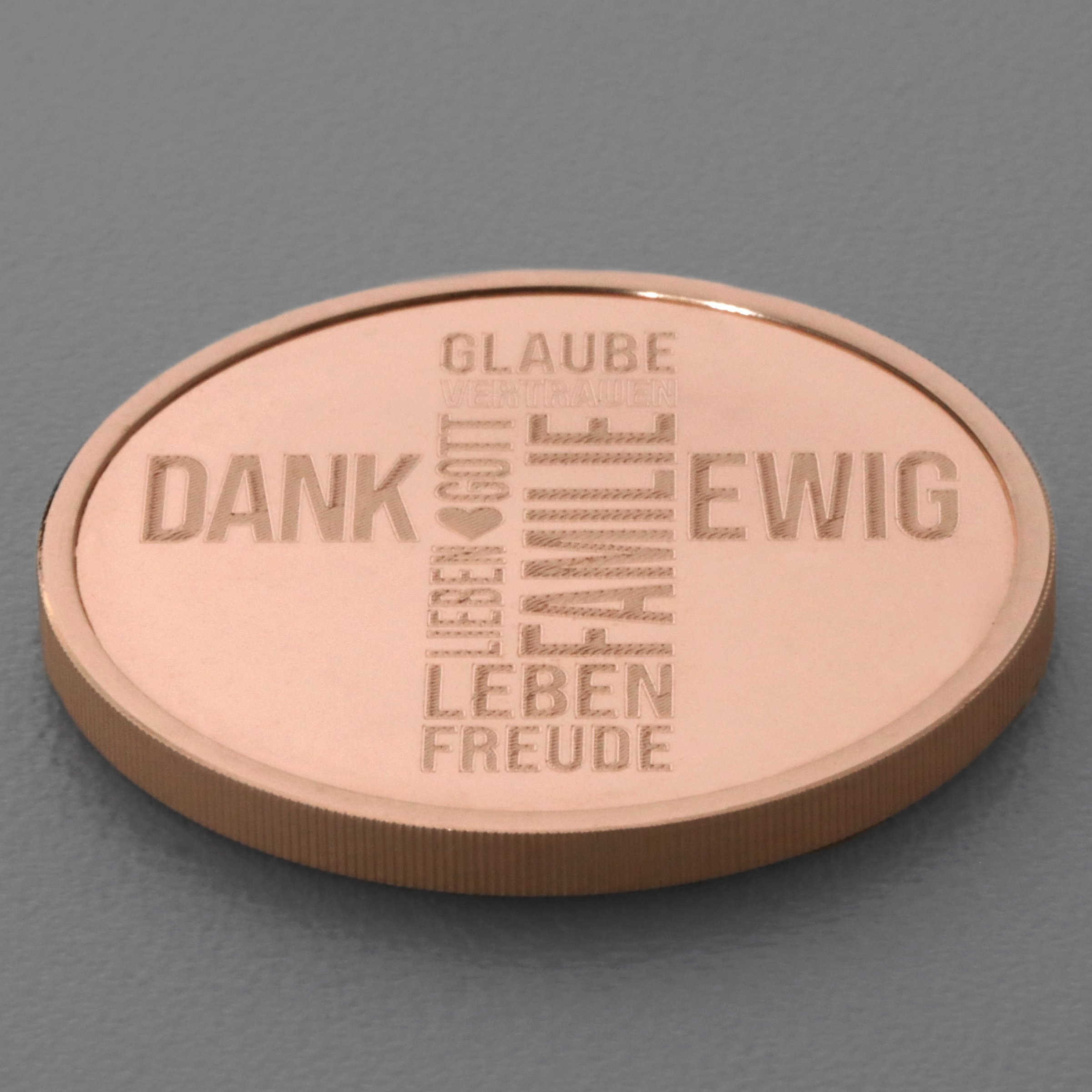 Kupfermedaille "Wortkreuz" Gravurmedaille - Detailansicht 2
