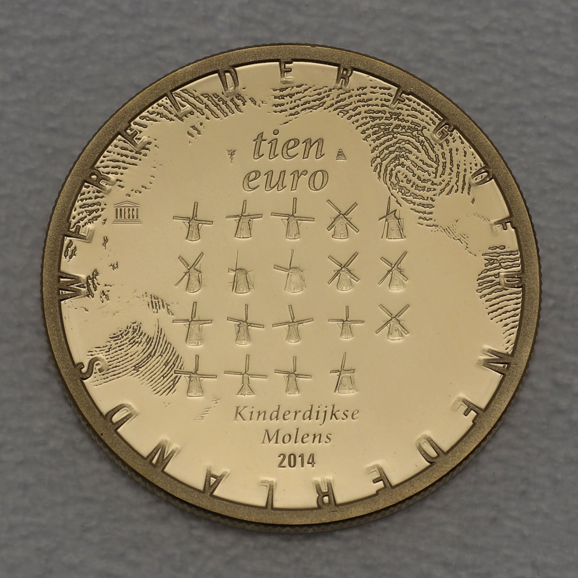 Goldmünze 10 Euro "Windmühle" 2014 (Niederlande) - Hauptansicht