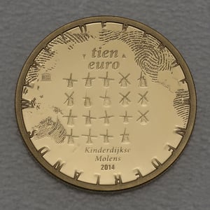Goldmünze 10 Euro "Windmühle" 2014 (Niederlande) - Hauptansicht