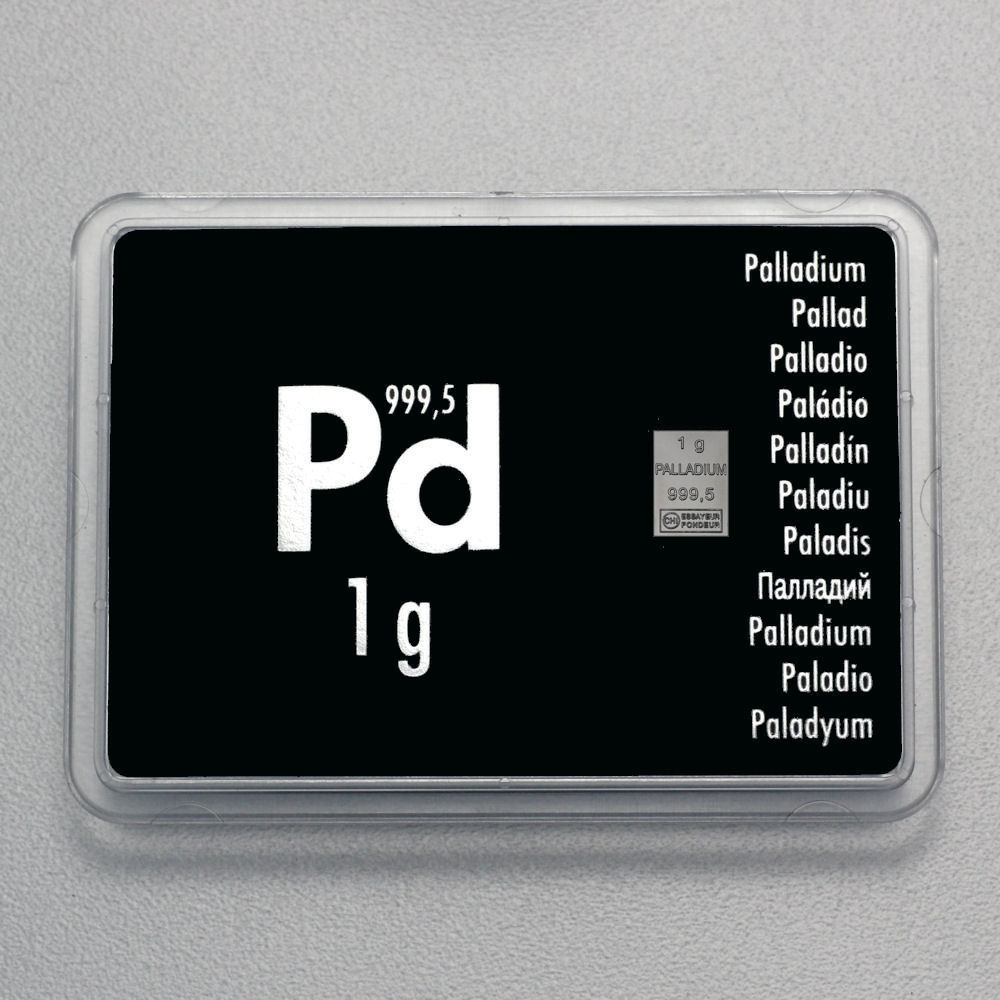 Palladiumbarren 1g "Pd International" (Motivbox) - Hauptansicht