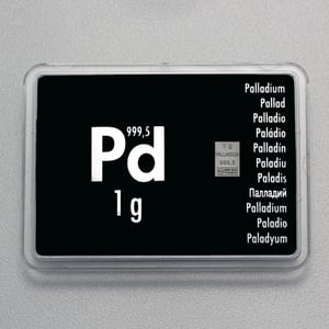 Palladiumbarren 1g "Pd International" (Motivbox) - Hauptansicht