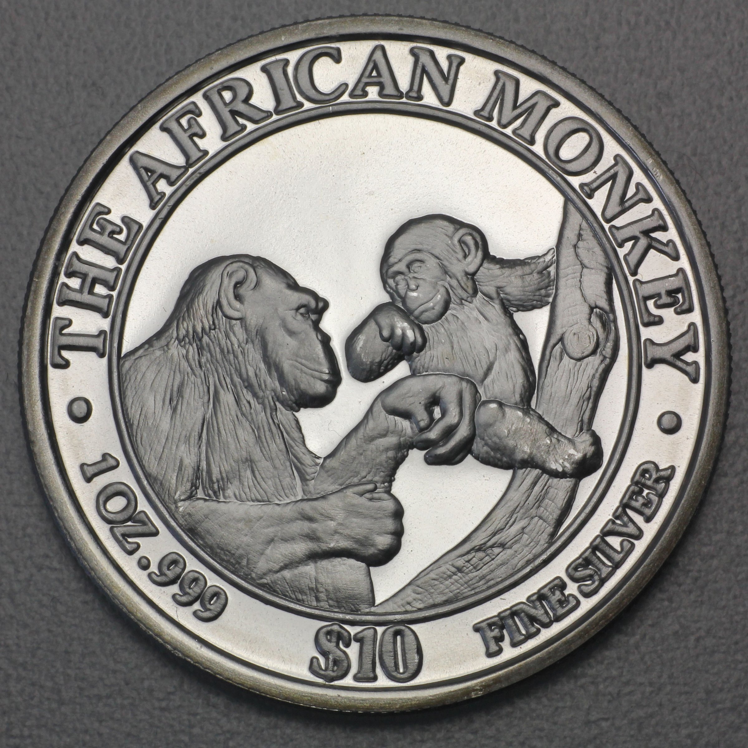 Silbermünze 1oz "Affe" 1999 The African Monkey (Somalia) - Hauptansicht