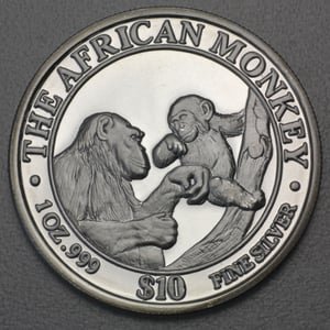 Silbermünze 1oz "Affe" 1999 The African Monkey (Somalia) - Miniaturansicht 1