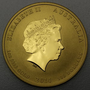 Goldmünze 1oz "Pferd" 2014 Lunar II – Year of the Horse (Australien) - Miniaturansicht 2