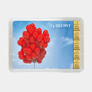 Goldbarren 5g "Elefant/Happy Birthday" (Flip) - Hauptansicht