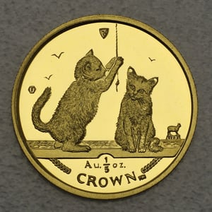 Goldmünze 1/5oz "Somali Kittens" 2001 Cats (Isle of Man) - Miniaturansicht 1