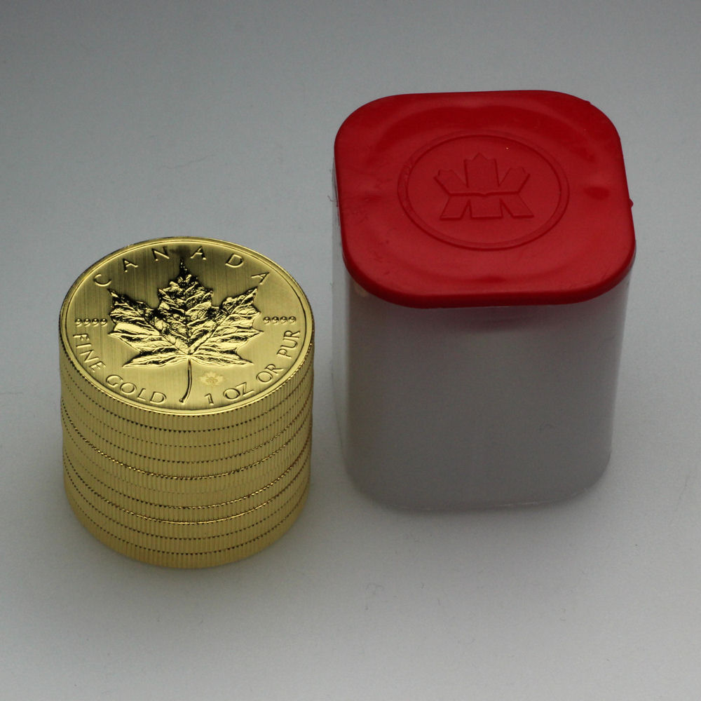 Goldmünze 10 x 1oz "Maple Leaf" aktueller Jahrgang Tube (Kanada) - Hauptansicht
